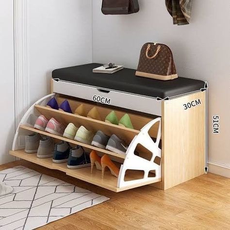 Shoe Rack Cabinet Design, Rak Kasut, Hallway Paint, Diy Wood Crafts, Panelling Hallway, Diy Kids Furniture, Entrance Interior Design, Scrap Wood Crafts, Shoe Rack Living Room