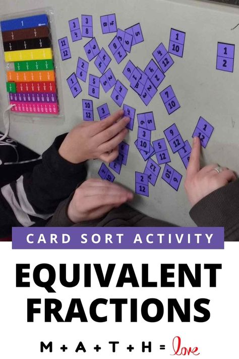 Equivalent Fraction Games, Equivalent Fractions Activities, Math Projects Middle School, Middle School Math Worksheets, Third Grade Fractions, Finding Equivalent Fractions, Fraction Lessons, Math Night, Maths Activities Middle School