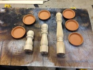 Diy Candle Stick Holder, Fireplace Brick, Spindle Crafts, Holiday Pottery, Diy Candles Easy, Diy Candle Sticks, Candle Stick Holders, Diy Candle Holders, Diy Candle