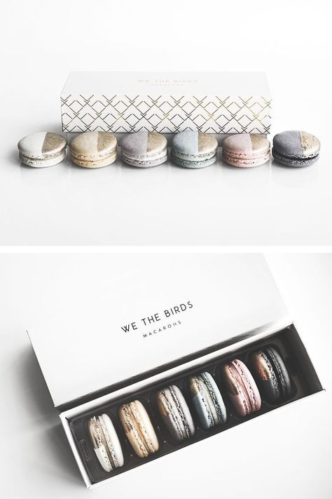 Bakeshop Aesthetic, Brilliant Packaging Design, Macaroon Packaging, Easy Macaroons Recipe, Dessert Package, Macaroon Box, Macaron Packaging, Biscuit Packaging, Macaron Boxes