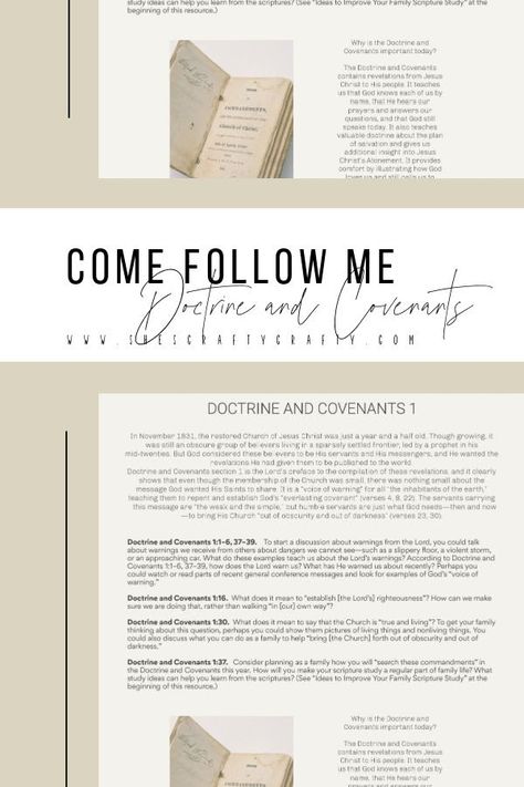 Come Follow Me Doctrine And Covenants, Doctrine And Covenants 2025, Come Follow Me 2025 Doctrine And Covenants, Come Follow Me 2025, Doctrine And Covenants, Family Learning, Church Activities, Study Program, Study Help