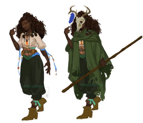 rakugaki - commission of a nature-loving sorcerer named... Dnd Sorcerer, Dnd Druid, Character Prompts, Drawing Stars, Oc Inspo, Female Character Concept, Concept Art Character, Black Characters, Female Character