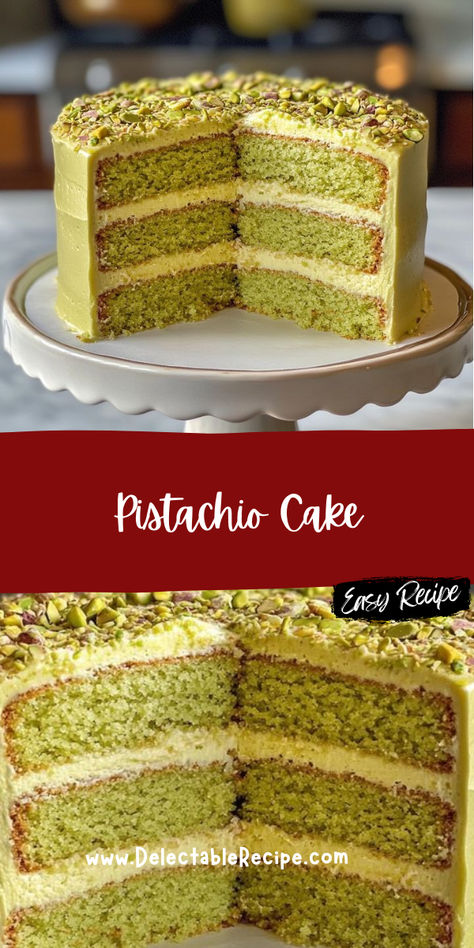 Pistachio Cake With Box Cake And Pudding, Pistachio Cake From Scratch, Pistachio Cake Recipe From Scratch, Pistachio Cake Filling, Pistachio Cakes, Chocolate Pistachio Cake, Pistachio Cake Recipe, Cake Texture, Pistachio Dessert