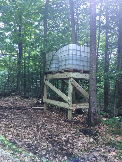 Diy Water Tower, Water Tank Stand Design, Water Tank Tower Ideas, Water Tank Ideas Home, Water Tank Design Architecture, Gravity Water System, Gravity Fed Water System For Garden, Water Tank Tower Design, Large Water Storage Tank