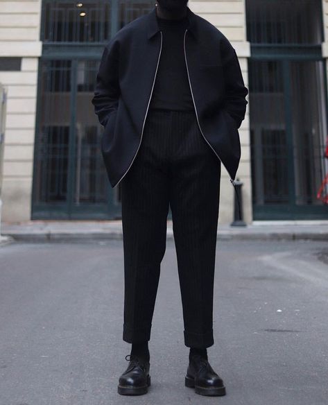 Japanese Streetwear Mens, Clothes Fashion Outfits, Oceans Twelve, Menswear Outfits, Black Outfit Ideas, Black Outfit Men, Street Style Fall, Classy Outfits Men, Mens Casual Dress Outfits