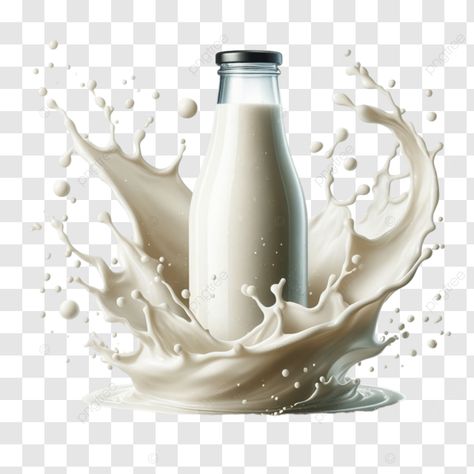 a bottle in fresh splash milk Milk Ads, Milk Png, Pigeon Pictures, Milk Splash, Food Branding, Banner Advertising, Video Advertising, Banner Background Images, Transparent Image