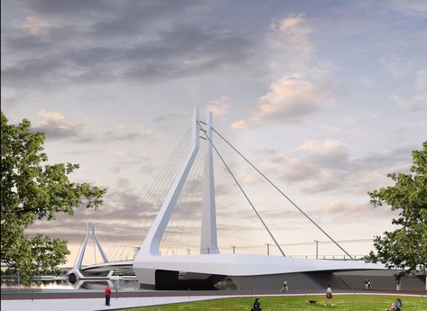 Gallery of UNStudio Triumphs in Competition for New Budapest Bridge Over the River Danube - 6 Budapest Bridge, French Practice, Landscape Structure, Zaha Hadid Architects, Bridge Design, Over The River, Zaha Hadid, Smart City, Inner City