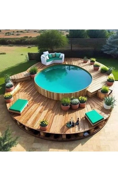 Transform Your Backyard with These Stunning Above Ground Pool Ideas Small Pool Design Ideas, Outdoor Storage Ideas, Ideas De Piscina, Functional Backyard, Deck Piscina, Pool Design Ideas, Outdoor Pool Area, Round Pool, Ground Pool Ideas