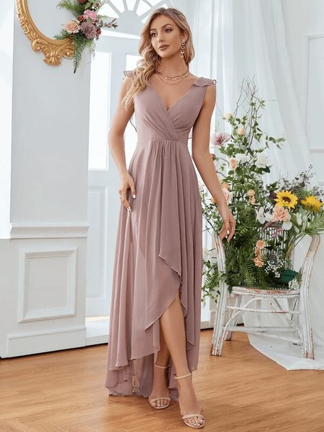 Ombre Wedding Dress, Braidsmaid Dresses, Dusty Pink Bridesmaid Dresses, Western Gown, Vestidos Color Rosa, Mother Wedding Dress, Fancy Dresses Long, Pink Bridesmaid Dresses, Stunning Gowns