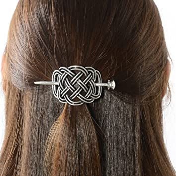 Celtic Knot Hair, Long Hair Diy, Celtic Braid, Celtic Hair, Short Hair Model, Knot Hair, Silver Hair Clip, Silver Hair Pin, Chignon Hair