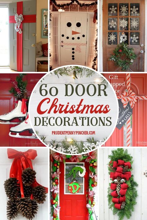 Give your front door a festive makeover this holiday season with these DIY Christmas Door Decorations. From DIY christmas door hangers to DIY front porch christmas decorations, there are plenty of outdoor christmas decor ideas to choose from. Diy Christmas Door Hangers, Front Porch Christmas Decorations, Porch Christmas Decorations, Door Christmas Decorations, Christmas Wall Decor Diy, Christmas Door Hangers, Diy Christmas Wall, Diy Christmas Door Decorations, Diy Door Decor