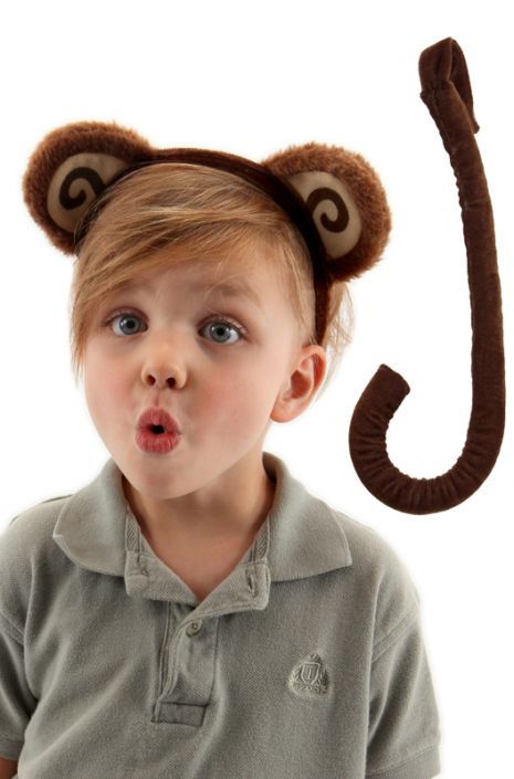 Monkey Ears and Tail Accessory Kit Abu Monkey Costume, Winged Monkey Costume Diy, Monkey Costume Diy, Orangutan Costume, Diy Monkey Costume, Kids Monkey Costume, Jungle Book Costumes, Monkey Costume, Seussical Costumes