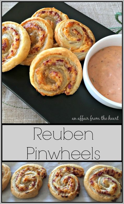 Corned Beef Pinwheels, Rueben Pinwheels, Rueben Pinwheels With Puff Pastry, Reuben Puff Pastry Pinwheels, Reuben Pinwheel Appetizers, Corned Beef Appetizer Recipes, Reuben Pinwheels, Irish Meals, Easy Tapas