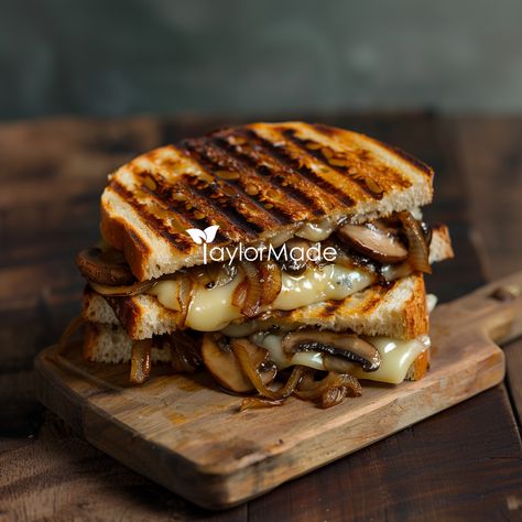 Caramelized Onion & Mushroom Swiss Panini – TaylorMade Market Panini Aesthetic, Caramelized Onion, Caramelized Onions, Home Recipes, Menu Design, Main Dish Recipes, Aesthetic Food, Main Dishes, Stuffed Mushrooms