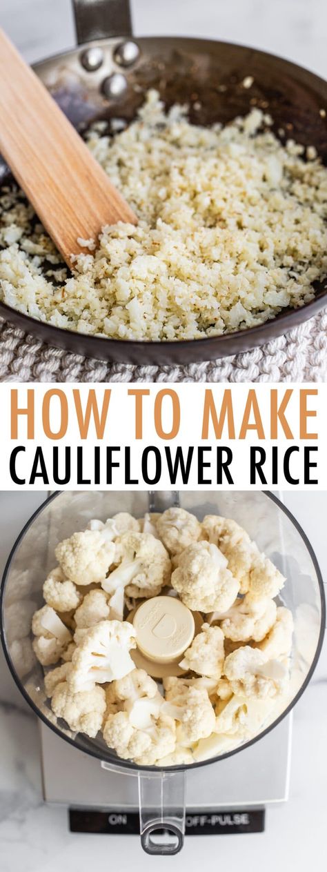 Cook Cauliflower Rice, Cook Cauliflower, Make Cauliflower Rice, Vegetable Meals, Recipe Cauliflower, How To Make Cauliflower, Rice Food, Cauliflower Rice Recipes, Arroz Frito