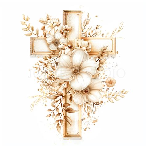 Pictures Of Crosses, Cross Watercolor, Cross Sticker, Unique Clipart, Pngs Transparent, Png Wedding, Gold Clipart, Cross Gold, Wedding Cross