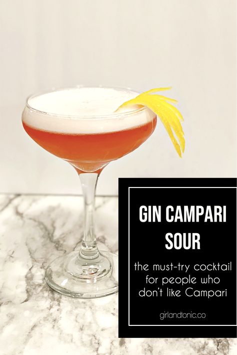 Gin Campari Cocktail, Campari Cocktail Recipes, Traditional Cocktails, Campari Cocktail, Pink Gin Cocktails, Campari Cocktails, Unique Cocktail Recipes, Gin Sour, Gin Cocktail Recipes