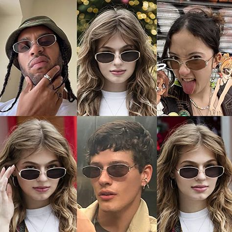 Oval Sunglasses Outfit, Cheap Metal Frame Sunglasses, Rectangle Glasses Aesthetic Men, Sunglasses Oval, Sunglasses Men, Vintage Sunglasses With Metal Frame For Summer, Casual Rectangular Metal Frame Sunglasses, Old Money Aesthetic Boys, Gold Glasses Frames