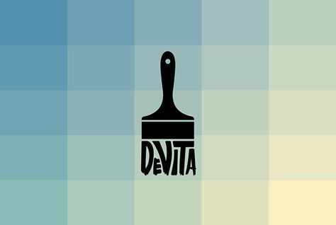 De Vita Painting by Nicole & Jörg, via Behance Paint Logo Ideas, Painting Logo Ideas, Paintbrush Logo, Paint Graphic Design, Crooked Face, Painter Business Card, Logo Rond, Paint Logo, Painting Logo