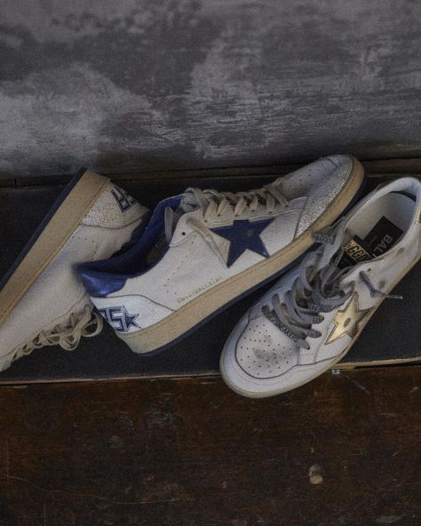 Golden Goose on Instagram: “Timeless and laid-back. It’s BALL STAR. #GoldenGoose #BallStar #Sneakers” Goat Sneakers, Stockholm Stil, Navy Girl, Goose Shoes, Aesthetic Lifestyle, Accessories Bag, Life Funny, Golden Goose Sneakers, Hype Shoes