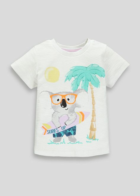 Boys Koala Print T-Shirt (9mths-6yrs) – White Second Baby Announcements, Latest Boys Fashion, Boys Nightwear, Boys Sticker, Celebrity Fashion Trends, Baby Boy Clothes Newborn, Summer Outfits Kids, Future Clothes, Cute Couple Cartoon