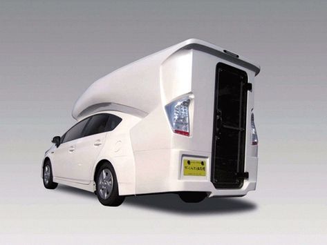 This Toyota Prius camper van conversion from Camp-Inn is the solution for diehard Prius fans who want to take their Prius everywhere. Prius Camper, Prius Camping, Interesting Gadgets, Boat Camping, Car Jokes, Tiny Cabins, Camper Van Conversion, Car Bike, Desk Ideas