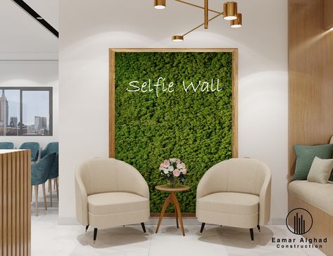 Medical Aesthetic Room Ideas, Dental Selfie Wall, Clinic Decoration Ideas, Decorate Office Wall, Clinic Room, Waiting Lounge, Unicorn Space, Decorate Office, Hand Bags Ideas