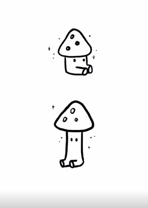 Cute And Easy Sketches Simple, Cute Doodles Easy Aesthetic Mushroom, Small Drawings Mushroom, Small Mushroom Drawing Simple, Lil Matching Tattoos, Easy Doodle Tattoos, Cute Small Easy Doodles Mushroom, Cute Simple Mushroom Drawings, Random Doodles Easy Cute