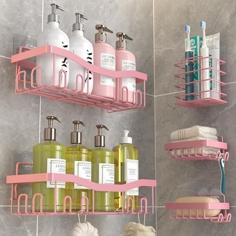 Shower Organizers, Bathroom Shower Shelves, Shower Caddies, Pink Showers, Shower Organization, Shower Shelves, Shower Caddy, Bathroom Shower, Baby Care