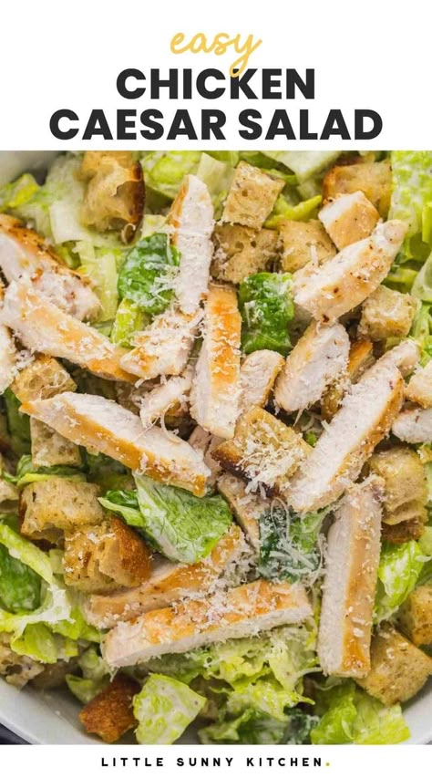 Chicken Ceaser Salad Recipe, Salads Chicken, Salad Lovers, Salad With Homemade Dressing, Grilled Chicken Caesar, Grilled Chicken Parmesan, Chicken Caesar Salad Recipe, Grilled Chicken Caesar Salad, Little Sunny Kitchen