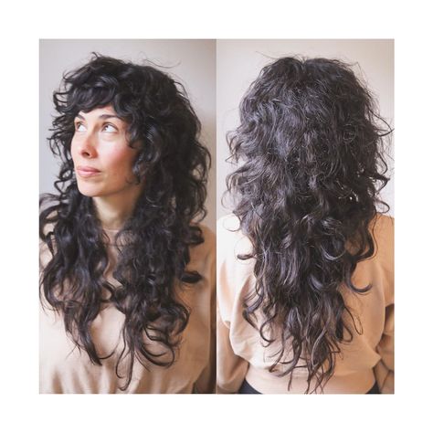 Curly Shag Haircut, Rocker Hair, Haircuts For Curly Hair, Shag Haircut, Cut My Hair, Curly Hair Cuts, Hair Inspo Color, Long Curly Hair, In My Head