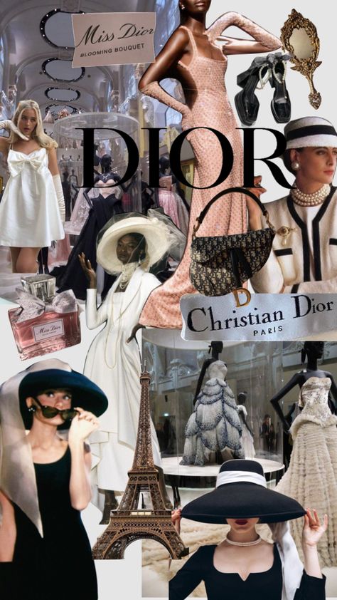 Dior Asthetic Picture, Dior Vintage Aesthetic, Luxury Fashion Designer Aesthetic, Vintage Dior Aesthetic, Miss Dior Wallpaper, Dior Collage, Dior Aesthetic Vintage, Dior Interior, Dior Moodboard