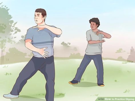 How to Practice Qigong: 13 Steps (with Pictures) - wikiHow Migraine Recipes, Tai Chi Moves, Qigong Meditation, Tai Chi For Beginners, Over 50 Fitness, Qigong Exercises, Tai Chi Exercise, Slow Movement, Tai Chi Qigong