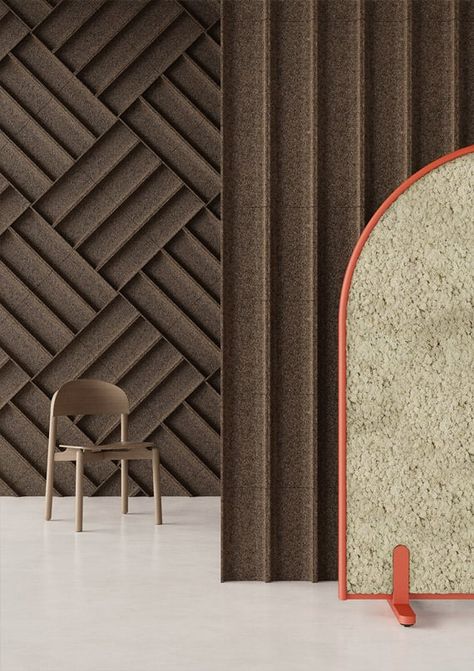 Cork tiles: create an acoustic wall with all natural, sustainable elements Cork Wall Covering, Cork Wall Ideas, Acoustic Panels Design, Cork Ceiling, Cork Walls, Office Feature Wall, Acoustical Panels, Cork Wall Panels, Cork Wall Tiles