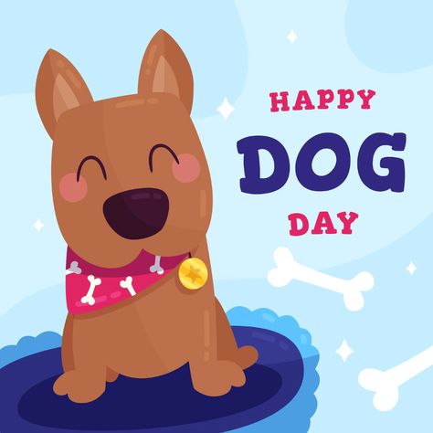 Free Vector | National dog day illustration World Rabies Day, Happy National Dog Day, National Dog Day, Day Illustration, Akita Dog, Dog Day, Man And Dog, Creative Painting, Free Clipart