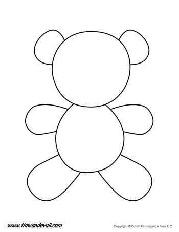 Shape Templates Archives - Tim's Printables Teddy Bear Outline Template, Teddy Bear Outline, Sewing Crafts Ideas, Teddy Bear Template, Flower Wall Hanging Decor, Room Hanging Decor, Diy Paper Wall Hanging, Bear Template, Teddy Bear Crafts