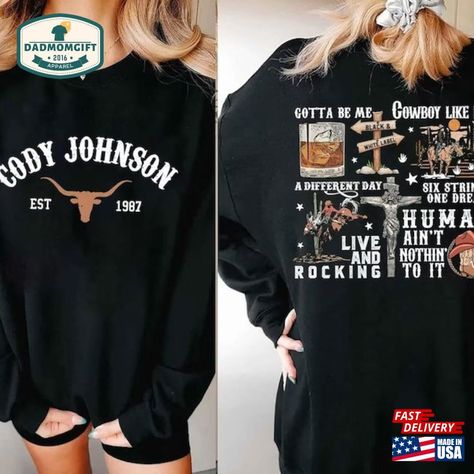 Vintage Cody Johnson T-Shirt The Leather Tour 2024 Shirt New Album Merch Classic Hoodie Check more at https://dadmomgift.com/product/vintage-cody-johnson-t-shirt-the-leather-tour-2024-shirt-new-album-merch-classic-hoodie/ Album Merch, Cody Johnson, Iconic Album Covers, Shirt Designs For Men, Album Artwork, T Shirt Printing, Music Festivals, Quality T Shirts, New Album