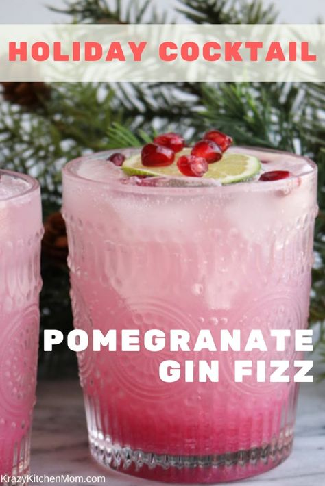 Pomegranate Gin, Gin Fizz Cocktail, Fizz Cocktail, Gin Drinks, Christmas Cocktail, Gin Fizz, Winter Cocktails, Boozy Drinks, Fancy Drinks