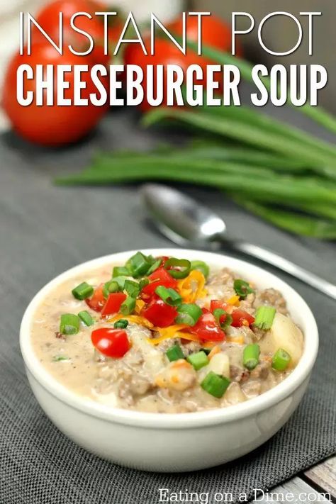 Learn how to make the Best Cheeseburger Soup Recipe.This Instant Pot Cheeseburger Soup Recipe is so easy. Pressure Cooker Hamburger Soup Recipe is the best. Instant Pot Cheeseburger Soup, Soup Cheeseburger, Cheese Burger Soup Recipes, Hamburger Soup, Cheeseburger Soup, Instant Pot Soup Recipes, Instant Pot Soup, Instant Pot Dinner Recipes, Instapot Recipes