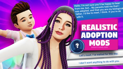 Would you like your teens to adopt babies, or have kids who were adopted search for their biological parents? Thanks to adoption mods, both are possible! Read Sims 4 Woohoo Mod, Mods For Sims 4, Sims Gameplay, The Sims Mods, Sims 4 House Building, Sims 4 Teen, Biological Father, Sims Wallpaper, Foster Family