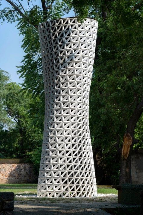 Aerodynamic towers by Studio Symbiosis designed to purify air in cities - Domus Aerodynamic Architecture, Sustainable City, New Delhi India, Diagram Architecture, Open Spaces, Urban Area, The Tower, Delhi India, New Delhi