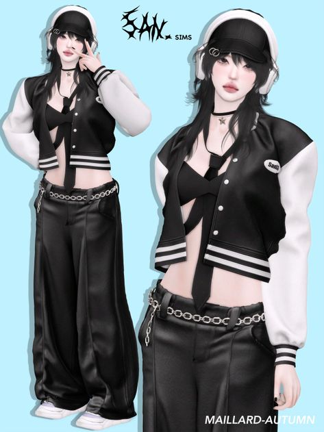 🖤【333】Maillard-Autumn. Sims 4 Cc Biker Jacket, Sims 4 Cc Hello Kitty Clothes Male, Kpop Outfits Sims 4 Cc, Sims4 Cc Cute Clothes, Ts4 Cc Urban Clothes, Sims 4 Acubi Fashion Cc, Sims 4 Clothing Cc Female, Sims Custom Content Clothing, The Sims 4 Outfit Cc