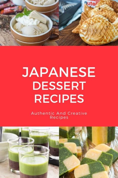 Easy Japanese Sweets Recipes, Authentic Japanese Dessert Recipes, Vegan Japanese Dessert Recipes, Simple Japanese Recipes, Japanese Peach Dessert, Gourmet Japanese Dessert, Vegan Desert Recipes, Japanese Buffet, Asian Baking