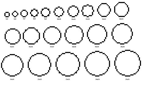 How to make pixel/cross stitch circles Circle Minecraft Guide, Minecraft Circle Guide, Pixel Art Circle, Minecraft Dimensions, Circle Pixel Art, Minecraft Circle Chart, Minecraft Dome, Minecraft Facts, Minecraft Circle