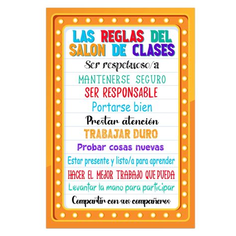 PRICES MAY VARY. Spanish Posters for Classrooms: Spanish classroom poster is great for high school, middle school, kindergarten,elementary,preschool school classroom decorations. Spanish Poster: Spanish classroom poster size about 11.5"x16.5" and made of high quarlity cardstock paper,and it will be shipped flat pack,if you receving the product came somewhat wrinkle or other any question,please feel free to contact us,we will issue you a full refund or a replacement. Spanish Classroom Supplies an Spanish Teacher Classroom Decor, Spanish Classroom Decor Free Printables, English And Spanish Bulletin Board, Spanish Class Posters, Spanish Classroom Posters, Back To School Elementary, Common Spanish Phrases For Teachers, Posters Motivational, Posters For Classroom