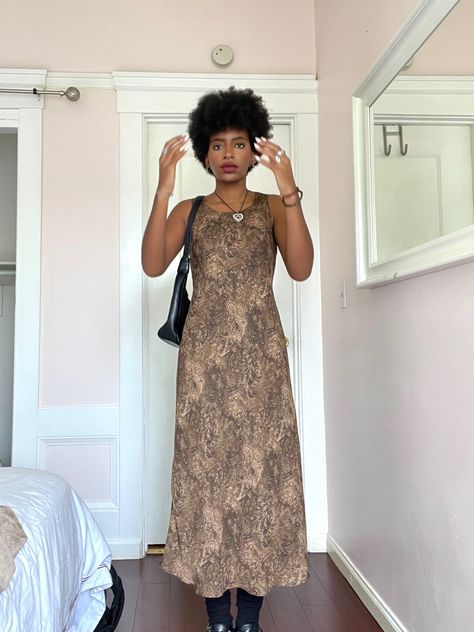 @rhayatruman on instagram maxi dress outfit inspo 90s Maxi Dress Outfit, Focused Aesthetic, Maxi Dress 90s, Thrift Manifestation, 90s Maxi Dress, Summer City Outfits, Summer City, Thrift Inspo, Cute Maxi Dress