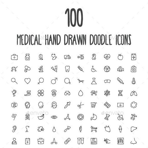 Medical Doodles, Doodle Icons, Doodle Icon, Art Journal, Hand Drawn, Doodles, How To Draw Hands, Medical, The 100