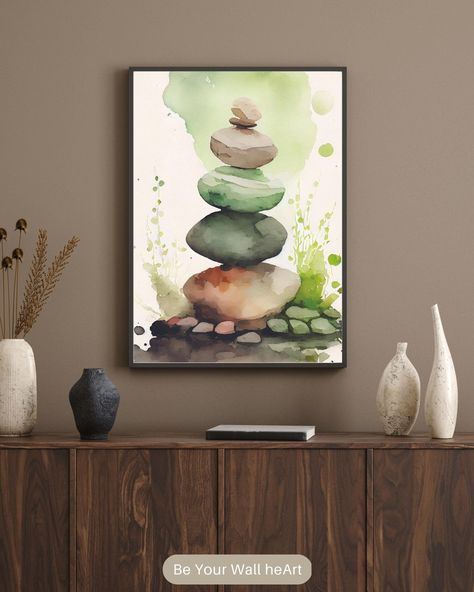 Spiritual Watercolor Paintings, Zen Painting Ideas, Drawing Room Paint, Zen Art Paintings, Zen Watercolor, Paintings Spiritual, Orange Entryway, Yoga Art Painting, Yoga Painting