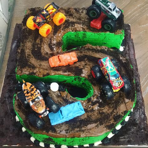 #boybirthdayparties #monsterjam #monstertruck #boybirthdaycake #trucks Truck Cakes For Boys, Monster Truck Cakes For Boys, Monster Truck Cakes, Monster Jam Birthday Party, Birthday Leo, Construction Birthday Cake, Monster Jam Birthday, Number Birthday Cakes, Monster Truck Cake