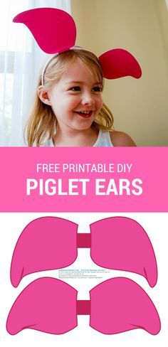 Make a DIY Piglet headband using these free printable Piglet ears for your own Hundred Acre Woods celebration. Free printable Tigger ears | Free printable Winnie the Pooh ears | Free printable Piglet ears #spon #freeprintable #piglet #kids #craft #diy Piglet Costume Diy, Free Printable Winnie The Pooh, Piglet Halloween Costume, Diy Winnie The Pooh, Piglet Ears, Printable Winnie The Pooh, Piglet Costume, Winnie The Pooh Ears, Winnie The Pooh Costume